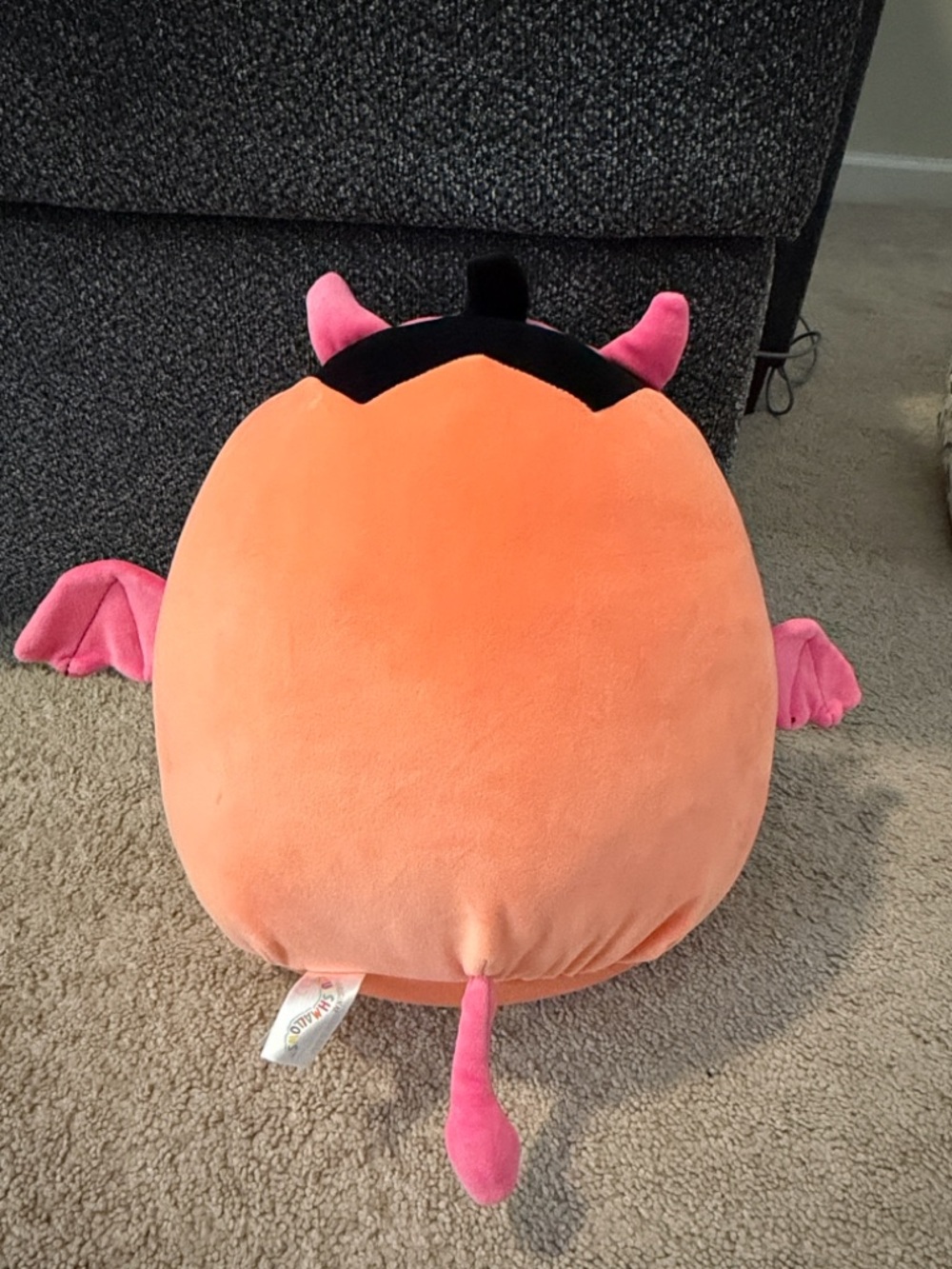 Squishmallows Margie the Pastel Orange Pumpkin in a pink devil costume - Picture 5 of 6
